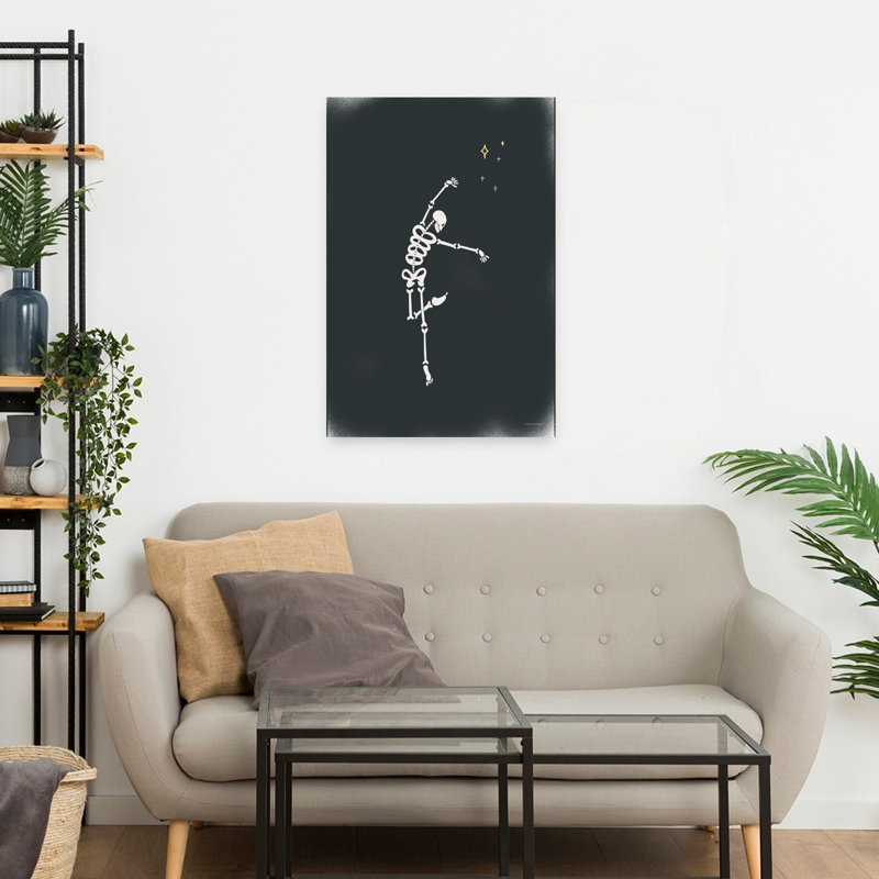 «Dancing Skeletons I», art contemporain abstrait, H 24 po x l 16 po