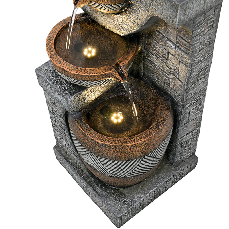 Darreyl Handcrafted Cascade Fountain with Lights