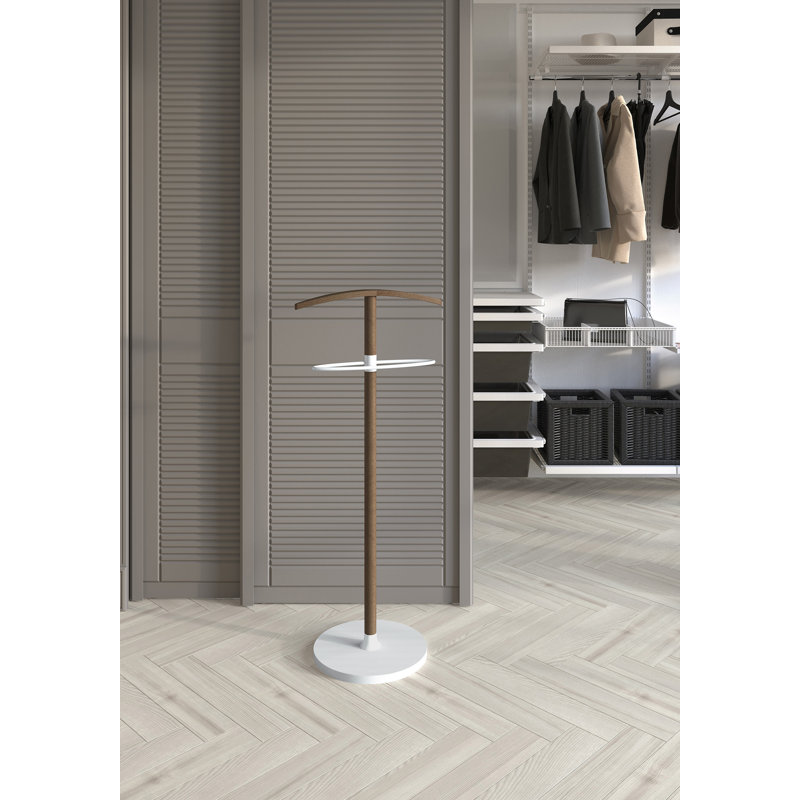 Newman 46cm Clothing Rack, Walnut/White