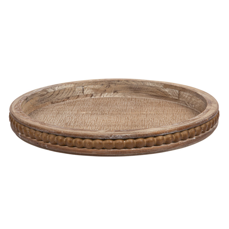 Plateau rond rond en bois, Brun