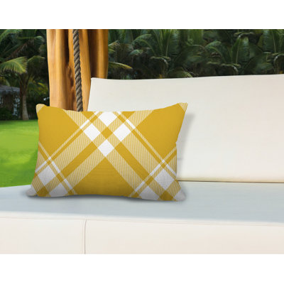 Plaid Outdoor Reversible Throw Pillow