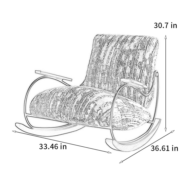 Chaise berçante en bois de frêne confortable et durable