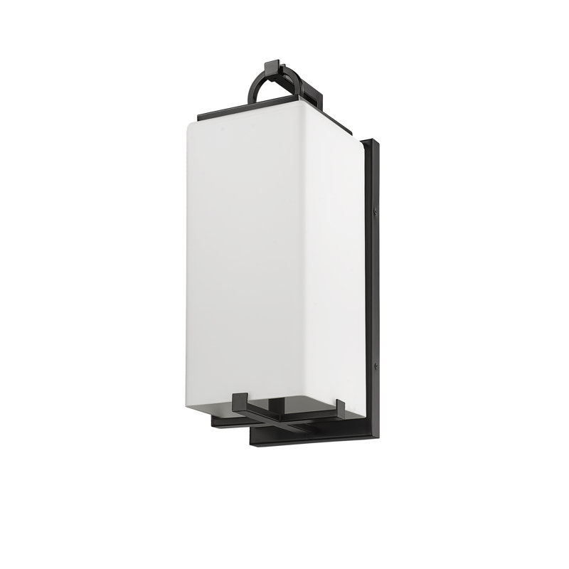 Applique murale d'extérieur 1 lumière Ahmauri, H 18,5 po x l 7,5 po x P 6,75 po