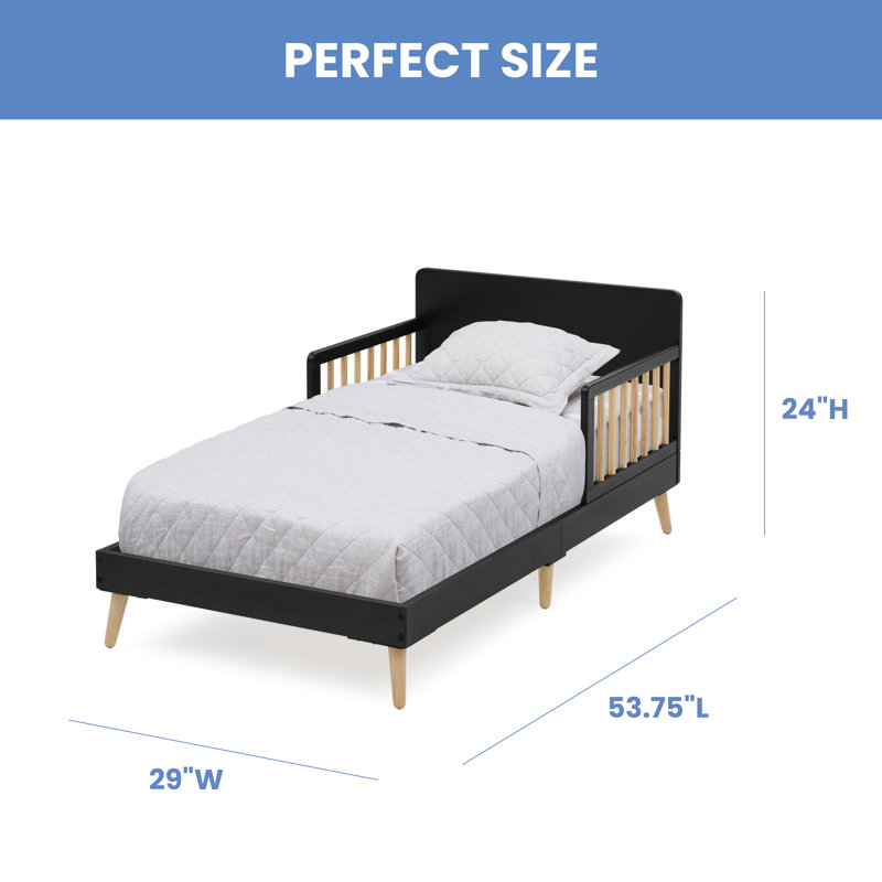 Delta Children Logan Wood Toddler Bed, Black/Natural
