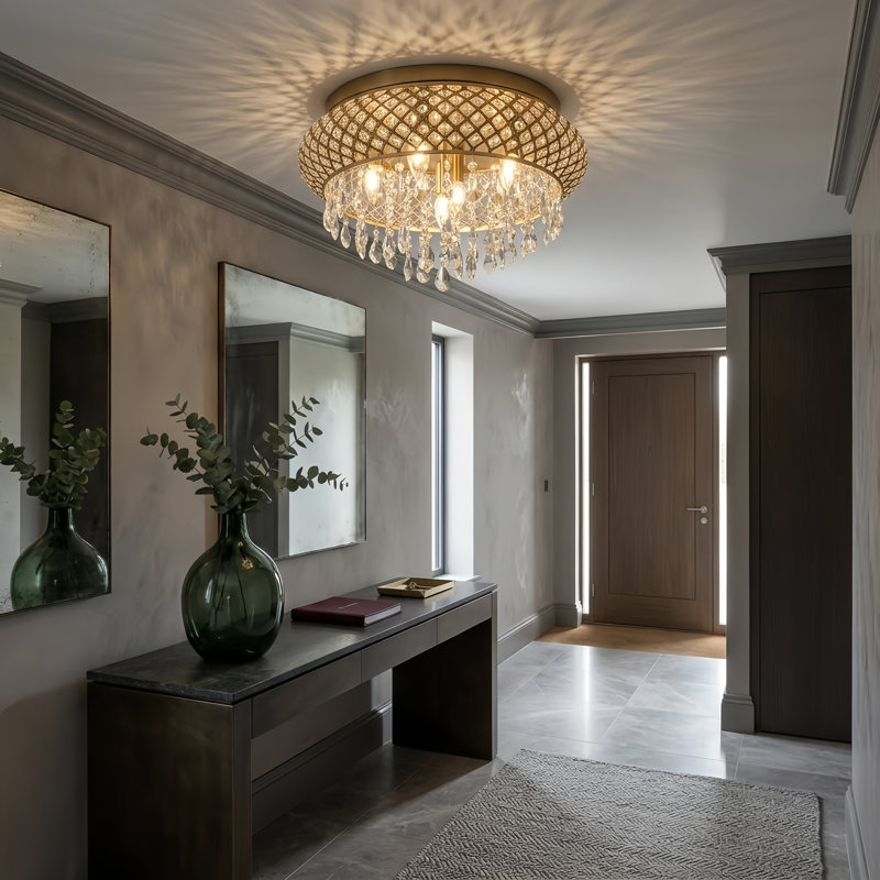 Lustre tambour Delainy, Laiton brossé