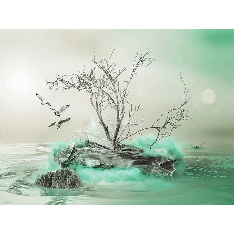 Rideau de douche arbre - décor de salle de bain nature 16557, H 84 po x l 70 po