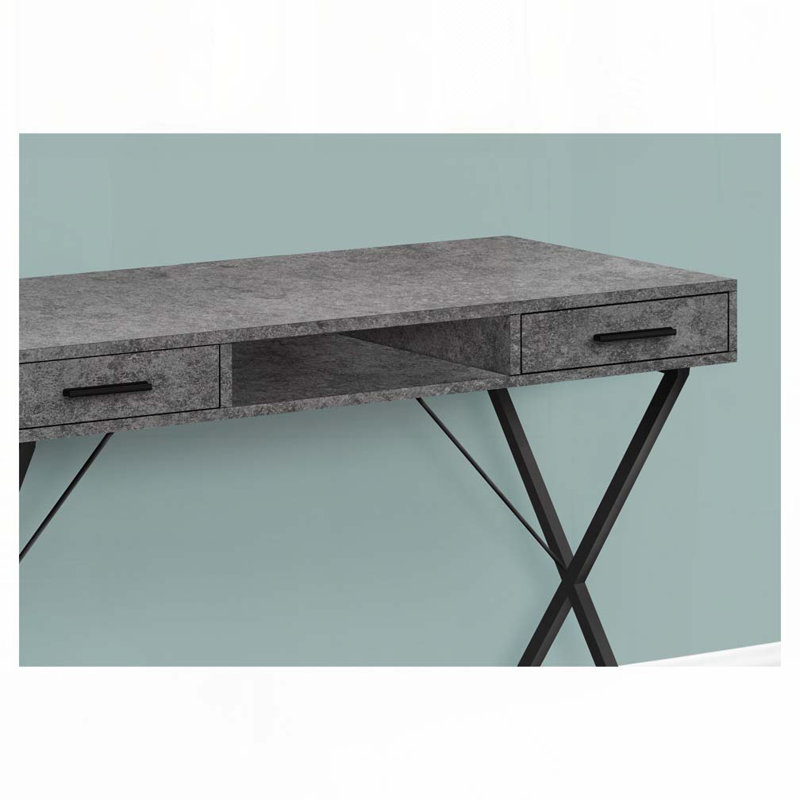 Bureau d'ordinateur à domicile avec tiroir, Gris / Gris