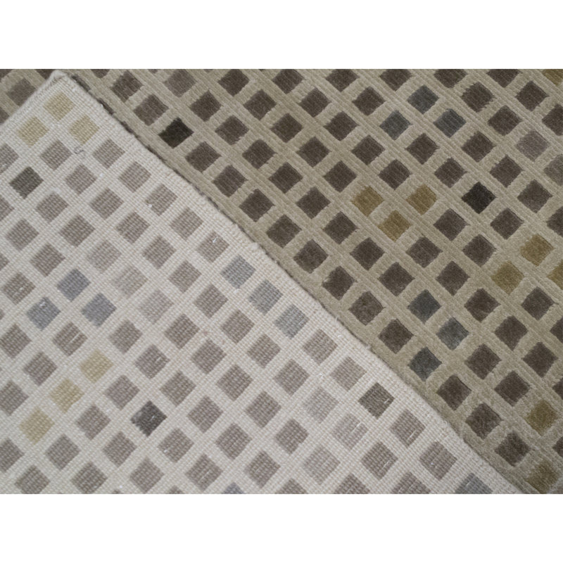 Tapis beige noué à la main de haute qualité
