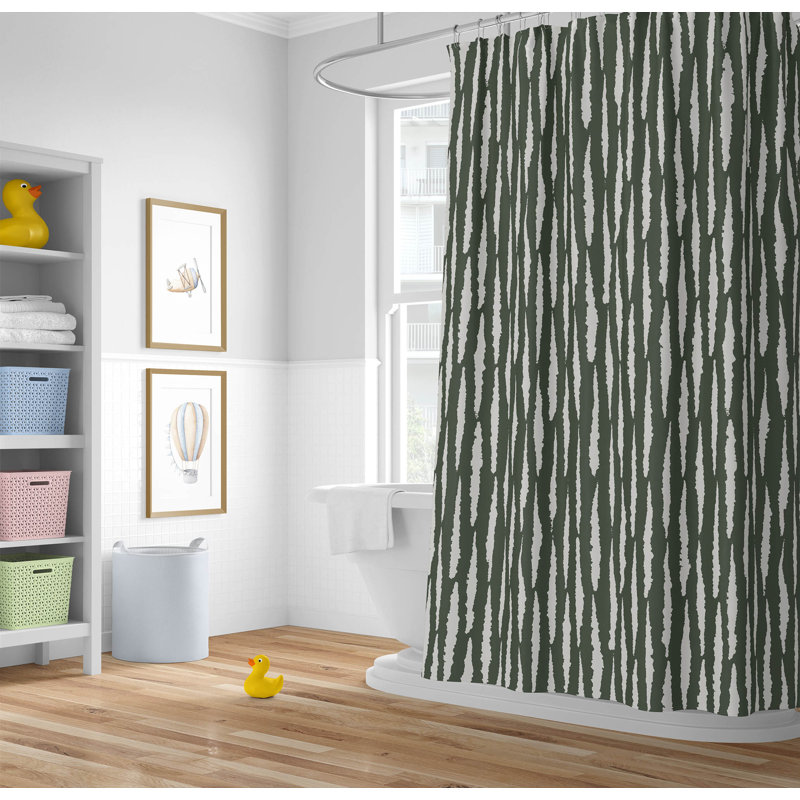 Scar Play Ultra-Thin Lightweight Shower Curtain, Green/Chimichurri