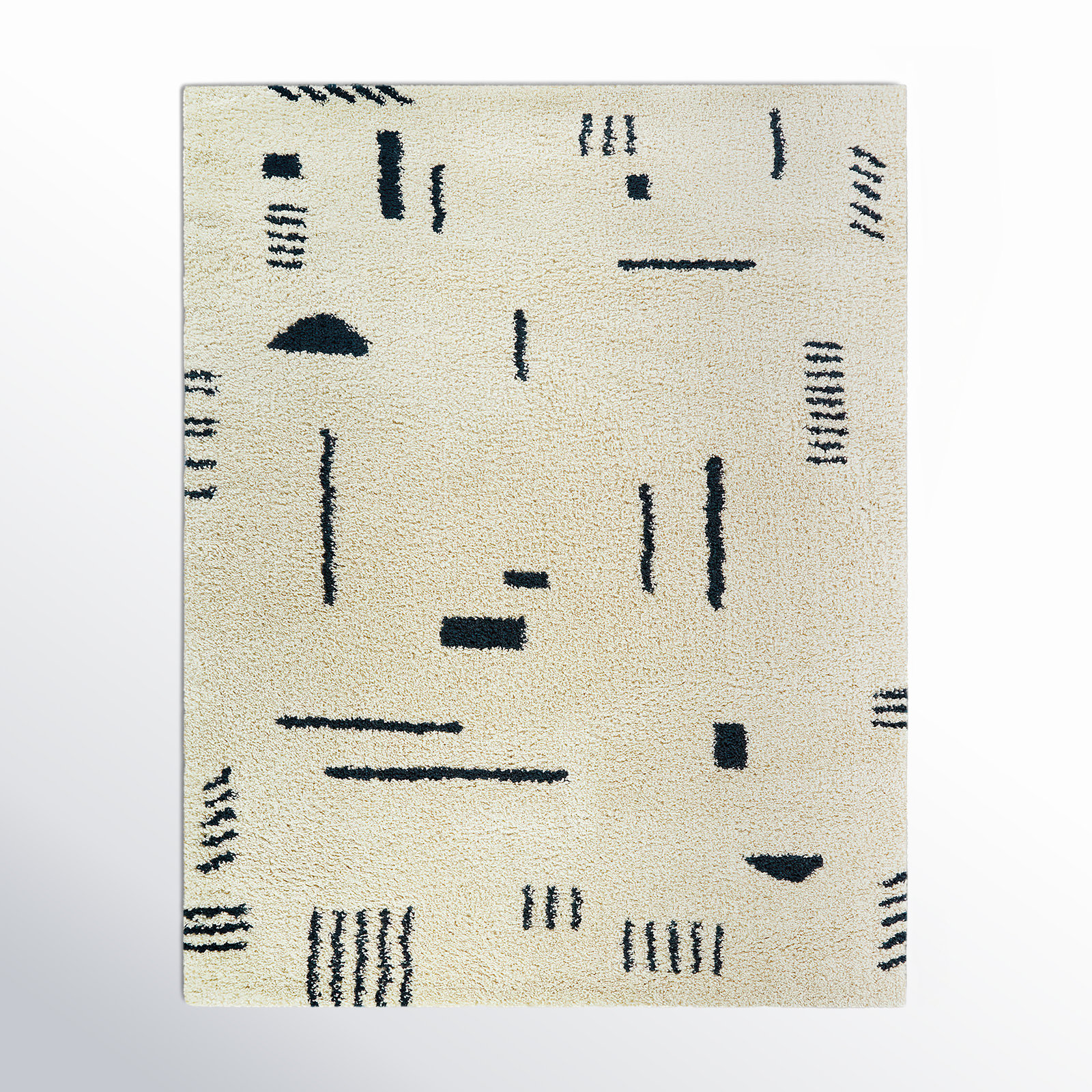 Morin Cream/Navy Rug, Rectangle 7'10" x 10'