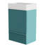 Armoire de salle de bain aigue-marine 20 po à rayures - Lavabo autoportant en céramique avec poignées de sécurité pour personnes âgées et moderne avec panneaux E1, fonction de rangement supérieure-426331052
