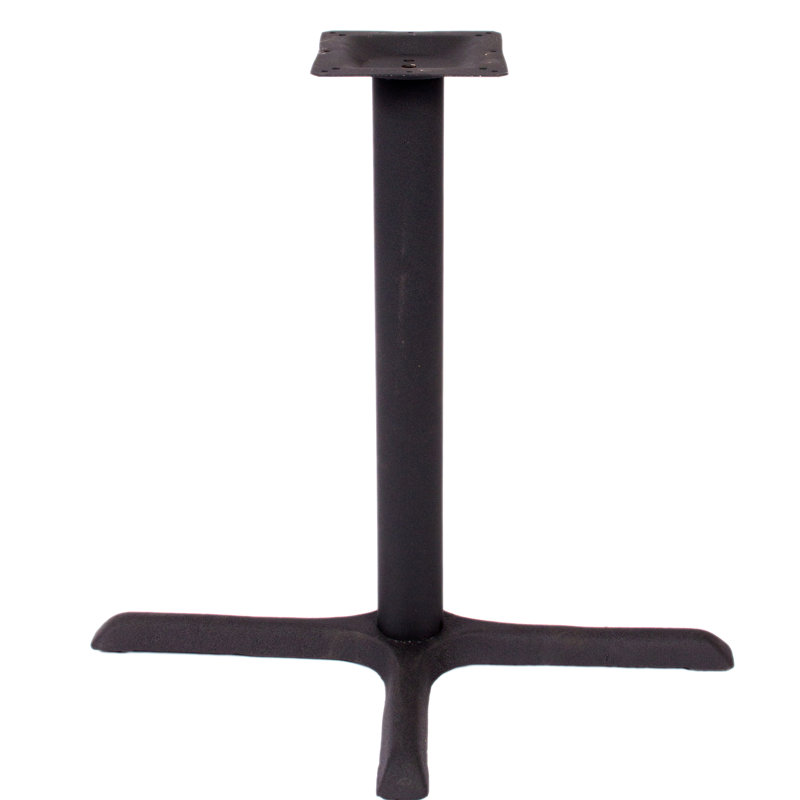 Black Steel Counter Height Cross Table Base with 3" Column