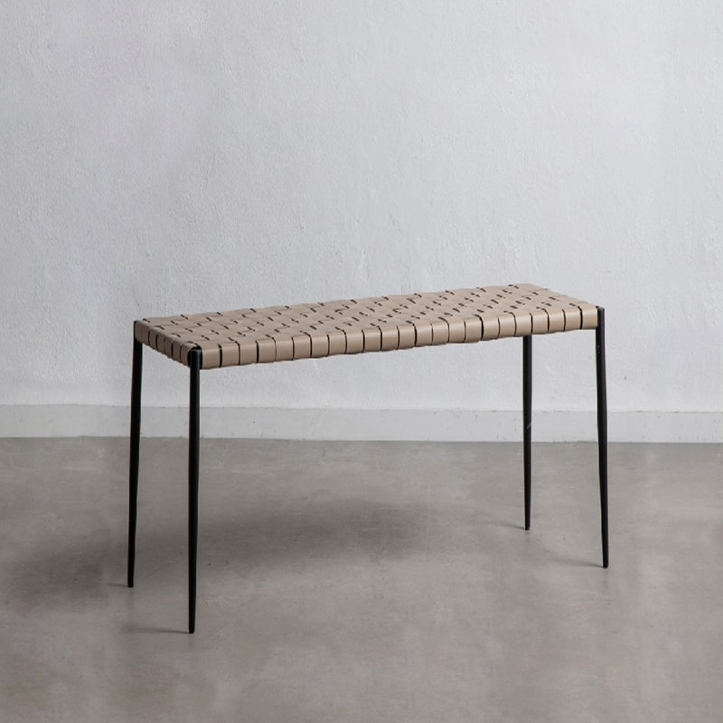 Banc en similicuir Bensonhurst, Sable, H 18,5 po x l 28 po x P 12 po