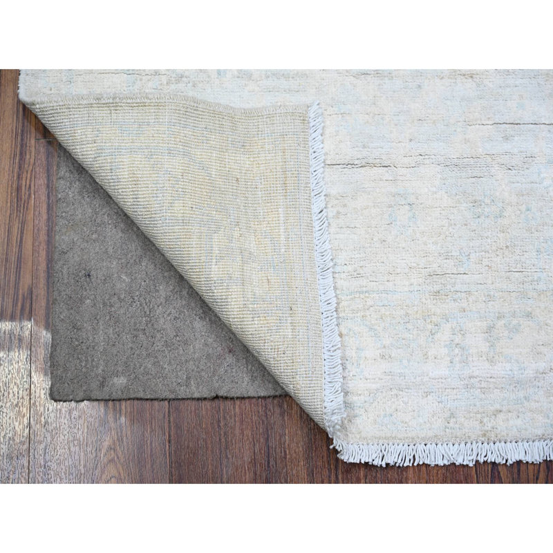 Tapis oriental en laine noué à la main blanc pesant 3 pi x 4 pi 9 po 92CAD38D95BD42C0ADFE17AABD86D8DA