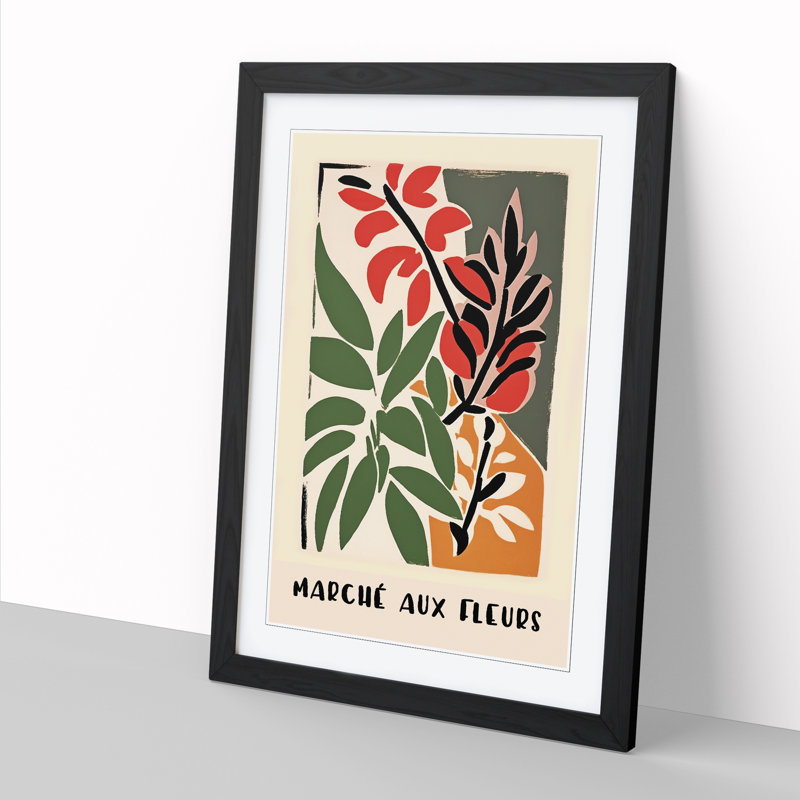 French Flower Market Exhibition No.5 - Single Picture Frame Print on Wood, 34cm H x 25cm W x 2cm D