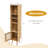 Slim Tall Rattan Storage Cabinet Boho Accent Bookshelf w/ Rattan Door 12-Position Adjustable Shelf-99057532