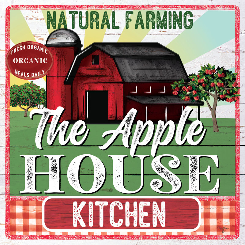 «The Apple House Kitchen» par Mollie B. - Imprimé, Toile avec cadre blanc, Pas de tapis, H 20 po x l 20 po