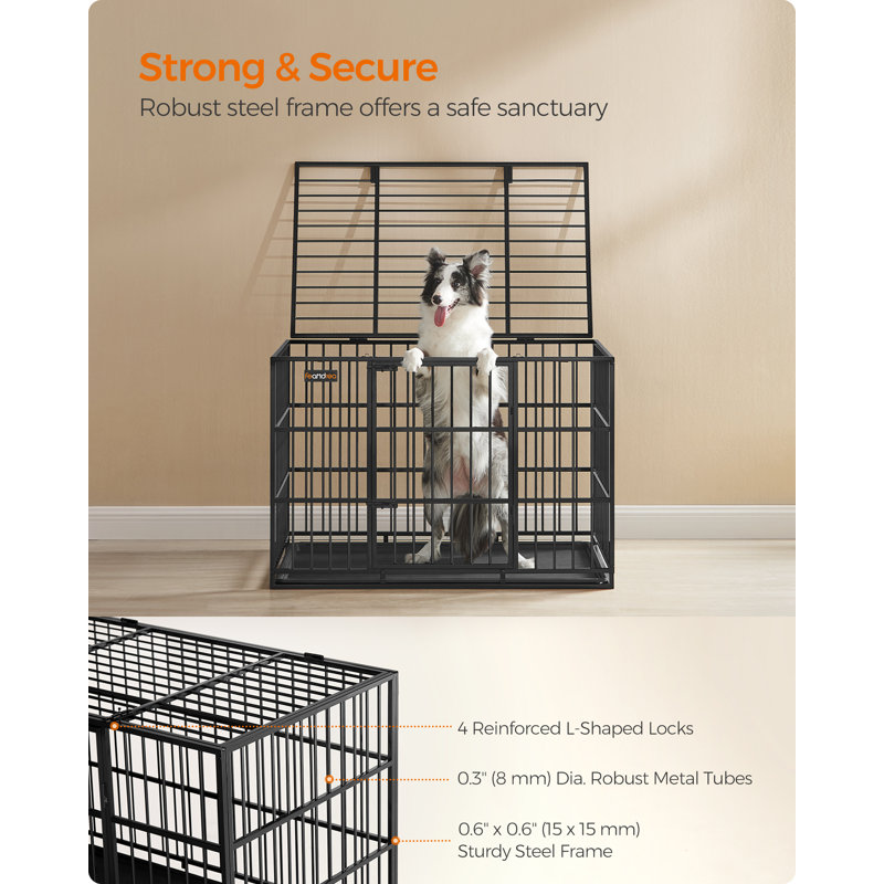 Metal Pet Crate with 1 Door, 75cm H x 70cm W x 107cm D