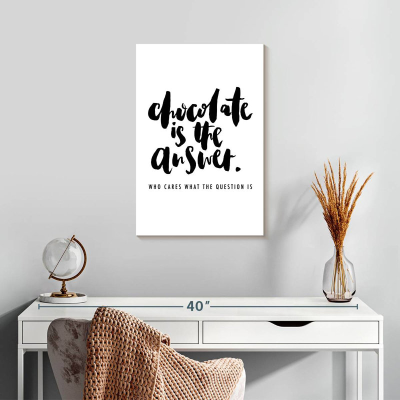 Chocolate Is The Answer, 24" H x 16" W