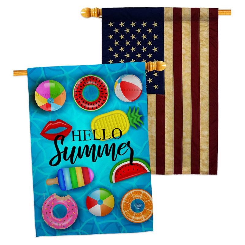Double Sided 40 in. H x 28 in. W Polyester House Flag