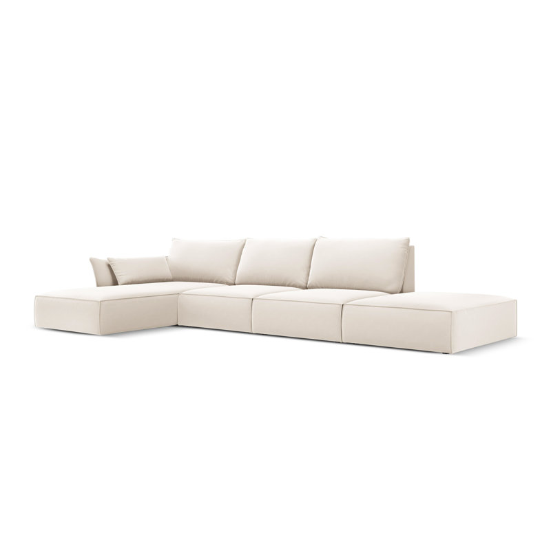 Alexsandro 5 Seater Corner Sofa , Light Beige, Left Hand Facing