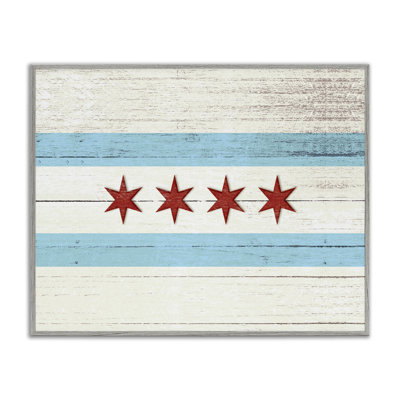 «Chicago Flag Distress Wood Look», impression