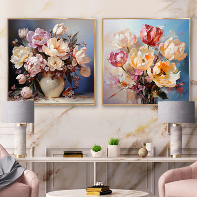 " Tulips Bouquet Still Life " 2 - Pieces