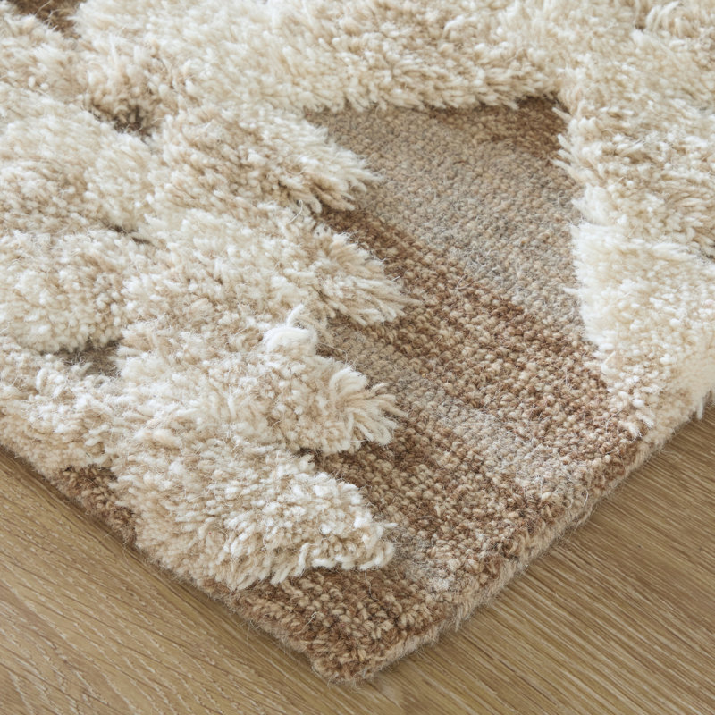 Anica Modern Geometric Ivory Area Rug, Rectangle 9' x 12'