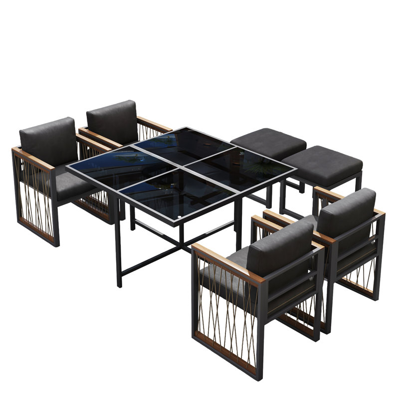 6 - Person Patio Dining Set with Square Table