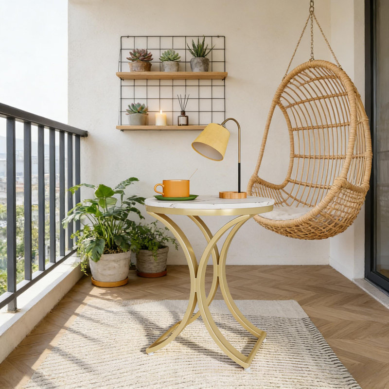Versatile Design Sofa Side Table,Chic Round End Table,Narrow Coffee Table