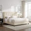 Lit plateforme tapissier très grand capitonné beige Bridgevine Home