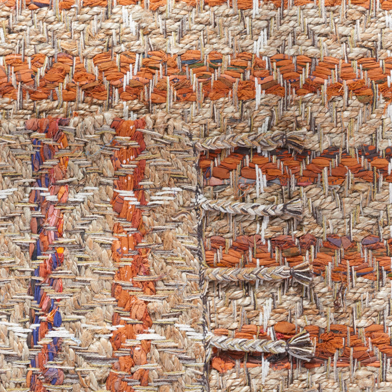 Abbie-Mae Hand Woven 0.7 Jute 0.3 Cotton Striped Rug, Rectangle 5' x 8'