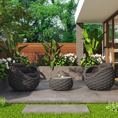 Asaad 2 - Person Patio Conversation Set with Cushions