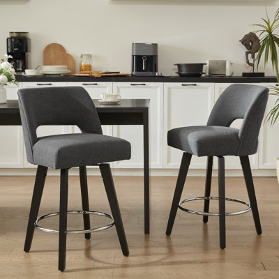 Ensemble de 2 tabourets de comptoir pivotants 26,4 "Bisto, siège rembourré pour îlot de cuisine