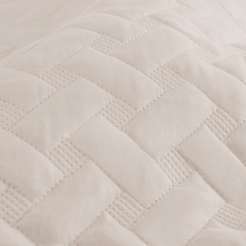 Couvre-lits légers avec motif de tissage de panier Quilts, ensemble de literie à courtepointe douce, couvre-lit Hazel, Beige