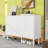 Shoe Cabinet with Adjustable Shelves and Wood Legs-1402850383