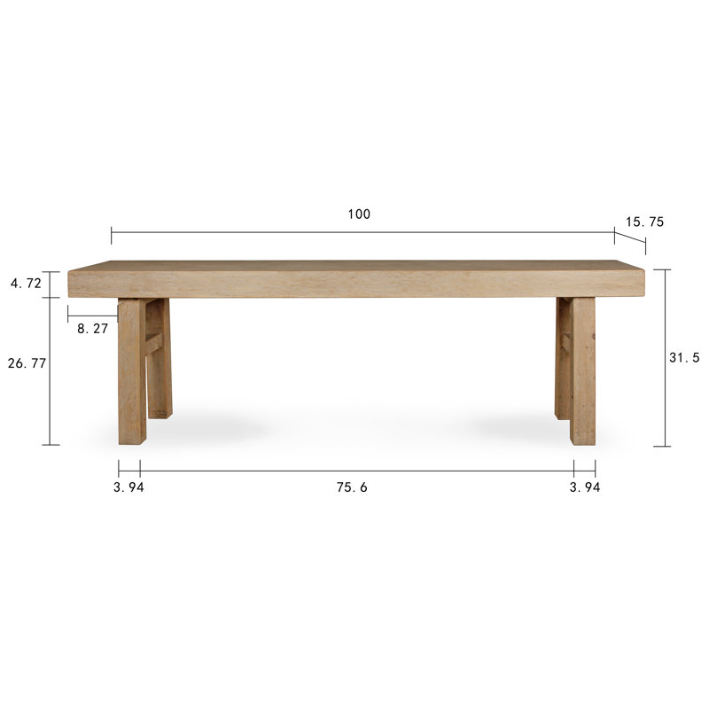 Capri 100'' W Solid Wood Console Table