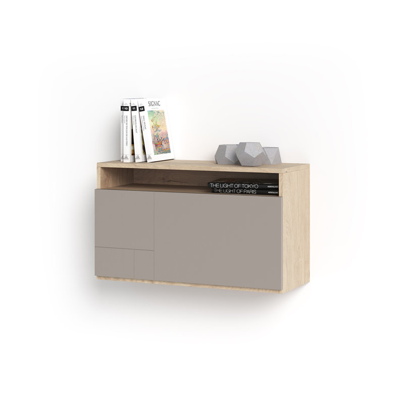 Fryman Floating Desk, Light Oak Taupe