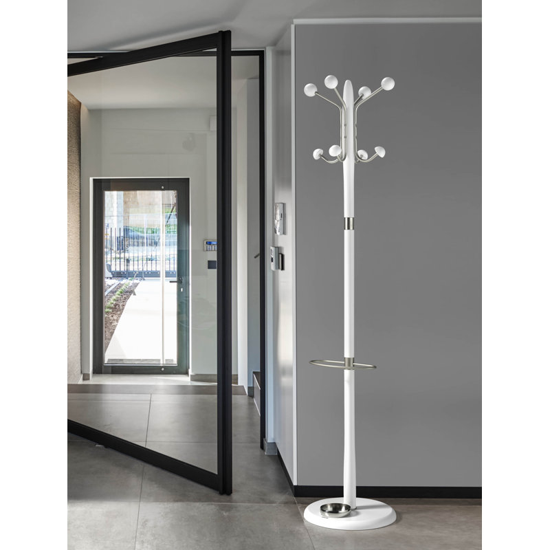 Lettie Freestanding 8 - Hook Coat Rack, White