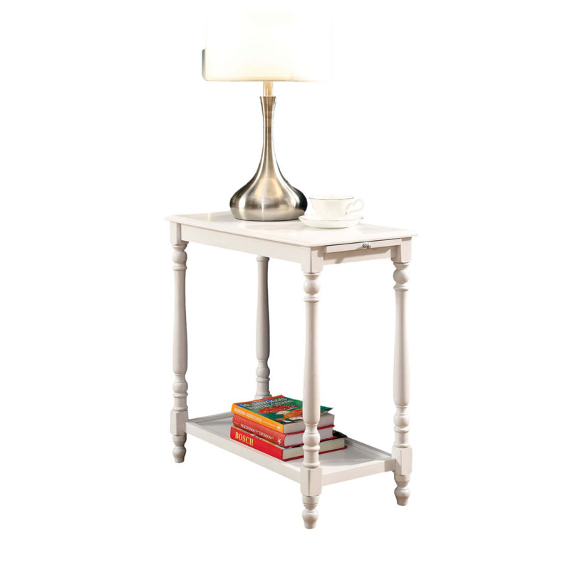 Multifunctional Side Table With Hidden Tray And Open Shelf