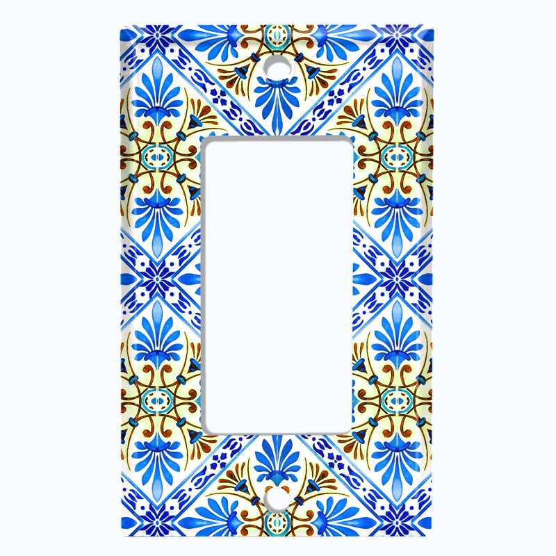 Plaque murale berçante Elegant Tile 1-Gang, Bleu