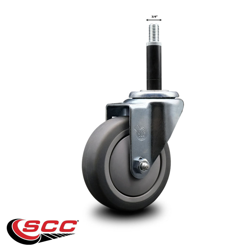Roue extensible en caoutchouc thermoplastique pivotant 3/4 po SCC