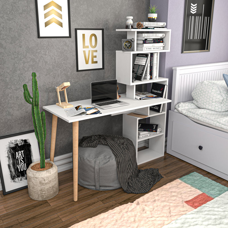 Barkot 120cm W Computer Desk, White