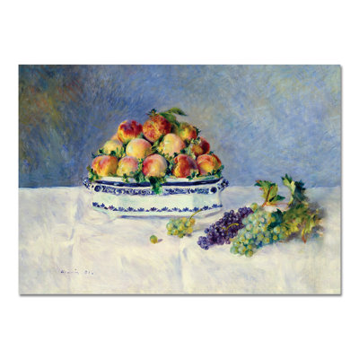 Natura Morta con pesche e UVA by Pierre-Auguste Renoir - Rectangle Print
