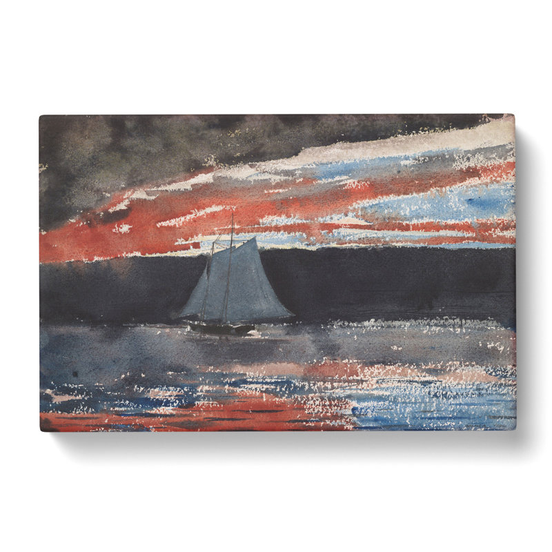 Schooner At Sunset by Winslow Homer - Wrapped Canvas, 50cm H x 76cm W x 3cm D
