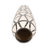 Pottery Floor Vase with Pattern Accent for Home Decor - Sculptural Tall Flower Vase for Living Room and Corner Styling - Ivory & Black-1860557445