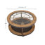 Wooden 1 Shelf Light Brown Coffee Table with Clock Top