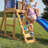 Backyard Discovery Bay Pointe Cedar Wood Swing Set with Wave Slide, Play Deck, Rock Wall Ladder, and Chalkboard