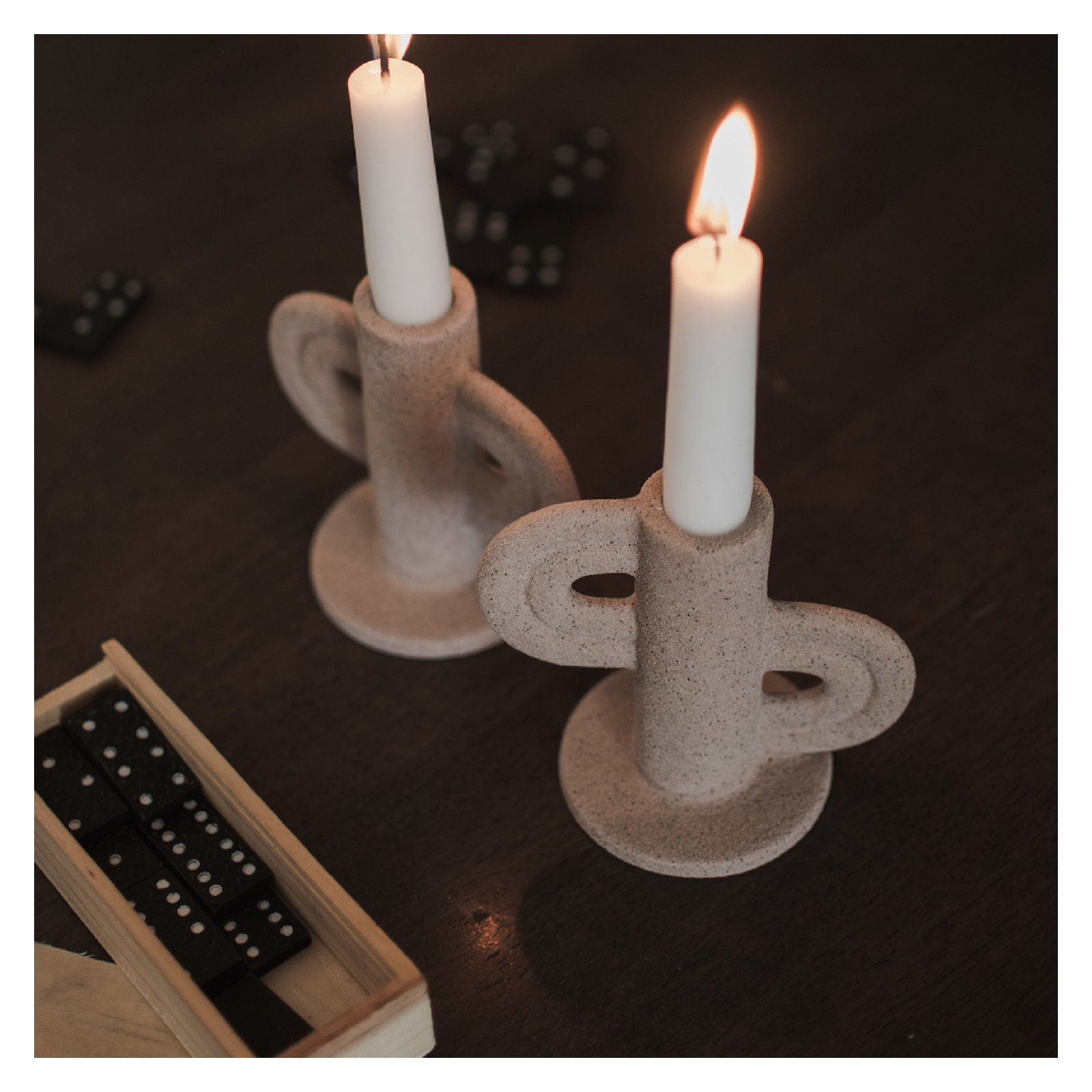 Ceramic Tabletop Candlestick, Nude