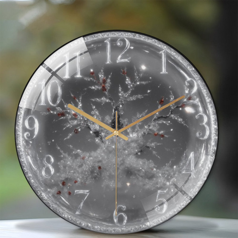 Horloge murale en verre 12 po avec horloge murale